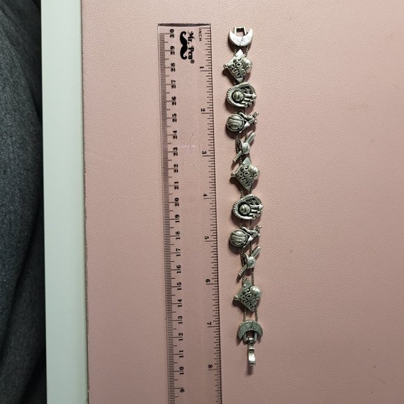 Vintage Cookie Lee Baseball Slider Bracelet - Silver 8 in (EUC) - Picture 6 of 6
